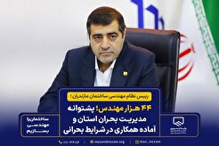 ۴۴ هزار مهندس؛ پشتوانه مدیریت بحران استان بوده و آمادگی همکاری در شرایط بحرانی را خواهند داشت