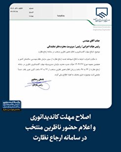 اصلاح مهلت کاندیداتوری و اعلام حضور ناظرین منتخب در سامانه ارجاع نظارت