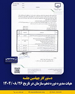 دستورکار چهلمین جلسه هیأت مدیره دوره دهم